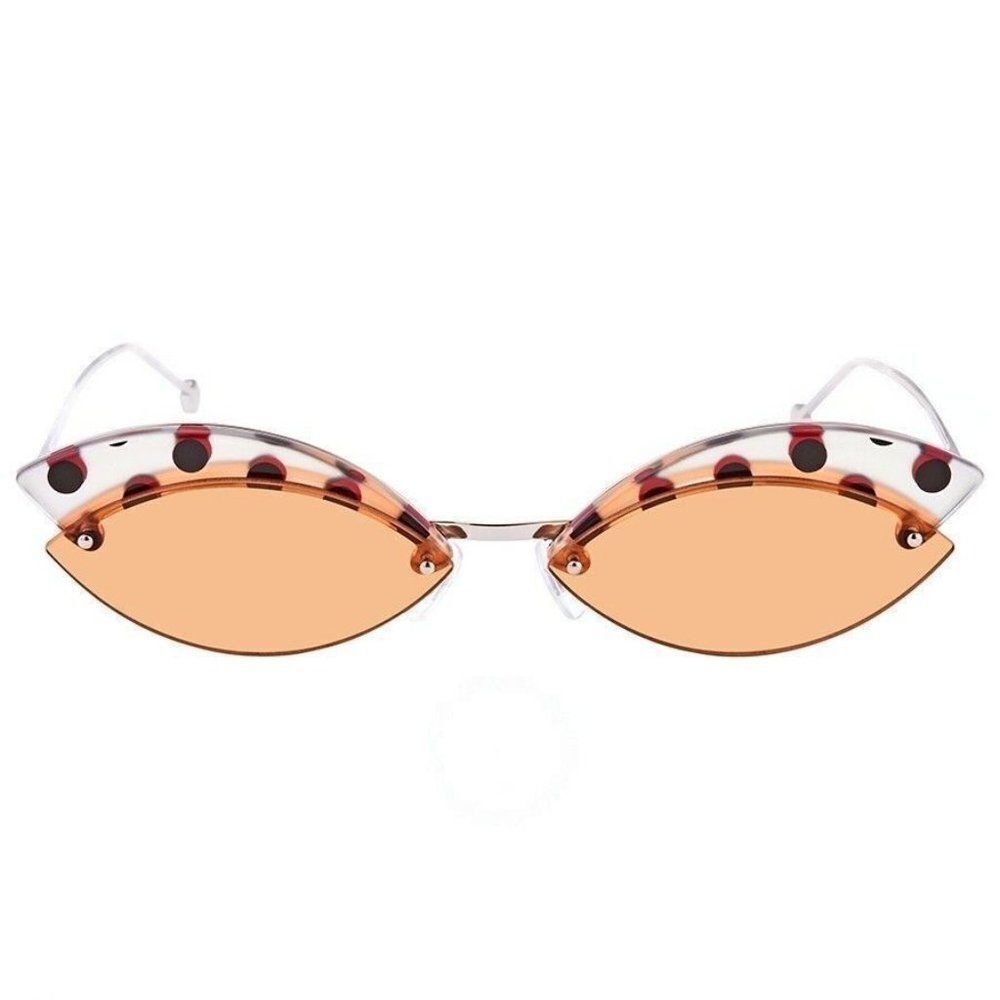 Fendi Orange Ff0370/S L7q Rim-less Butterfly Women Sunglasses - Picture 2 of 4